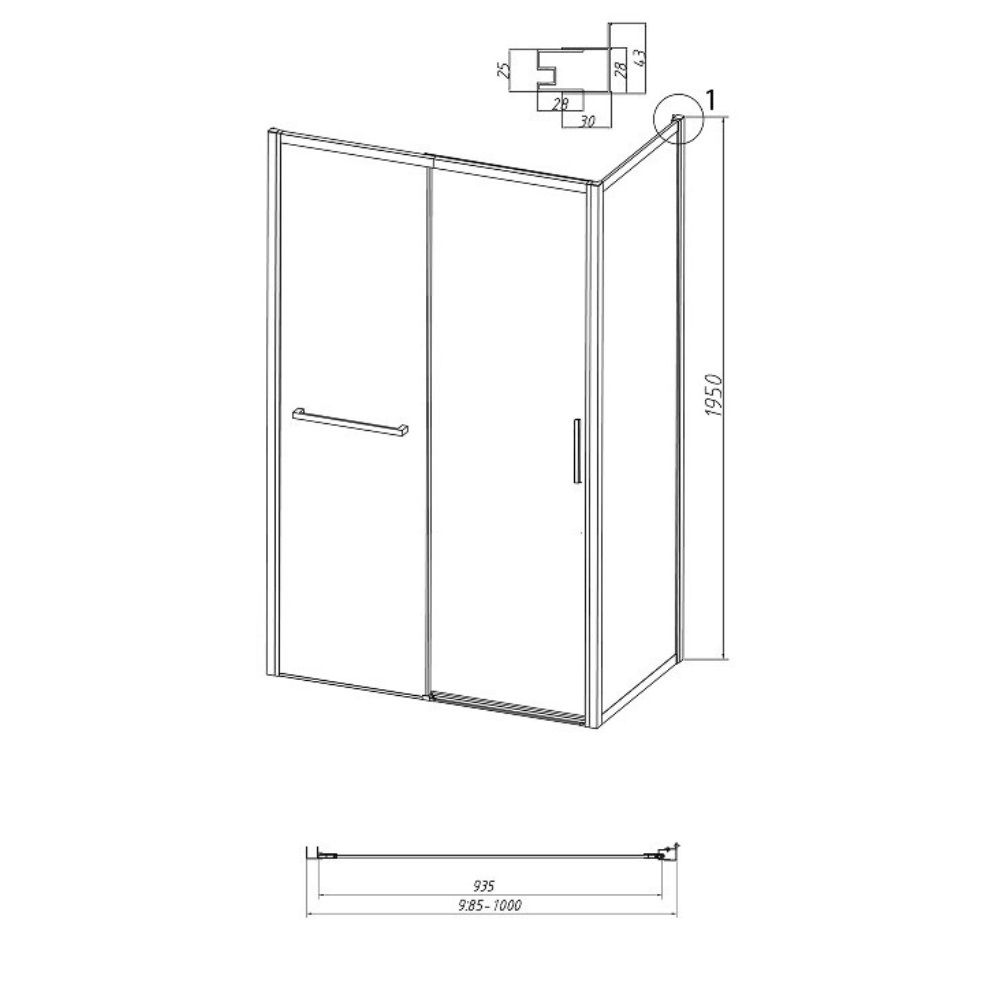 Душевая стенка Grossman Style 100 Хром / Прозрачное 200.K33.05.100.10.00 Душевая стенка Grossman Style 100 Хром / Прозрачное 200.K33.05.100.10.00 — изображение 5