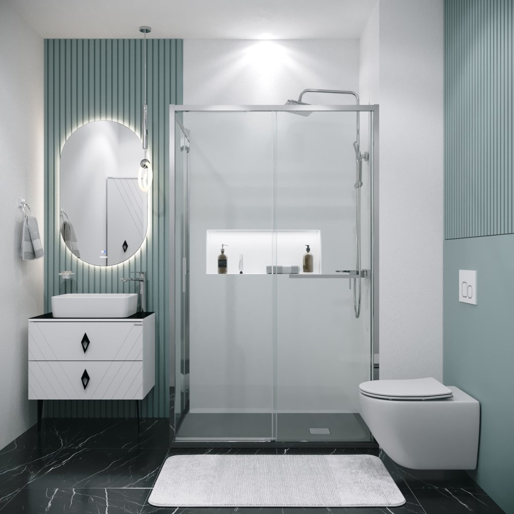 Душевая стенка Grossman Style 100 Хром / Прозрачное 200.K33.05.100.10.00 Душевая стенка Grossman Style 100 Хром / Прозрачное 200.K33.05.100.10.00 — изображение 2