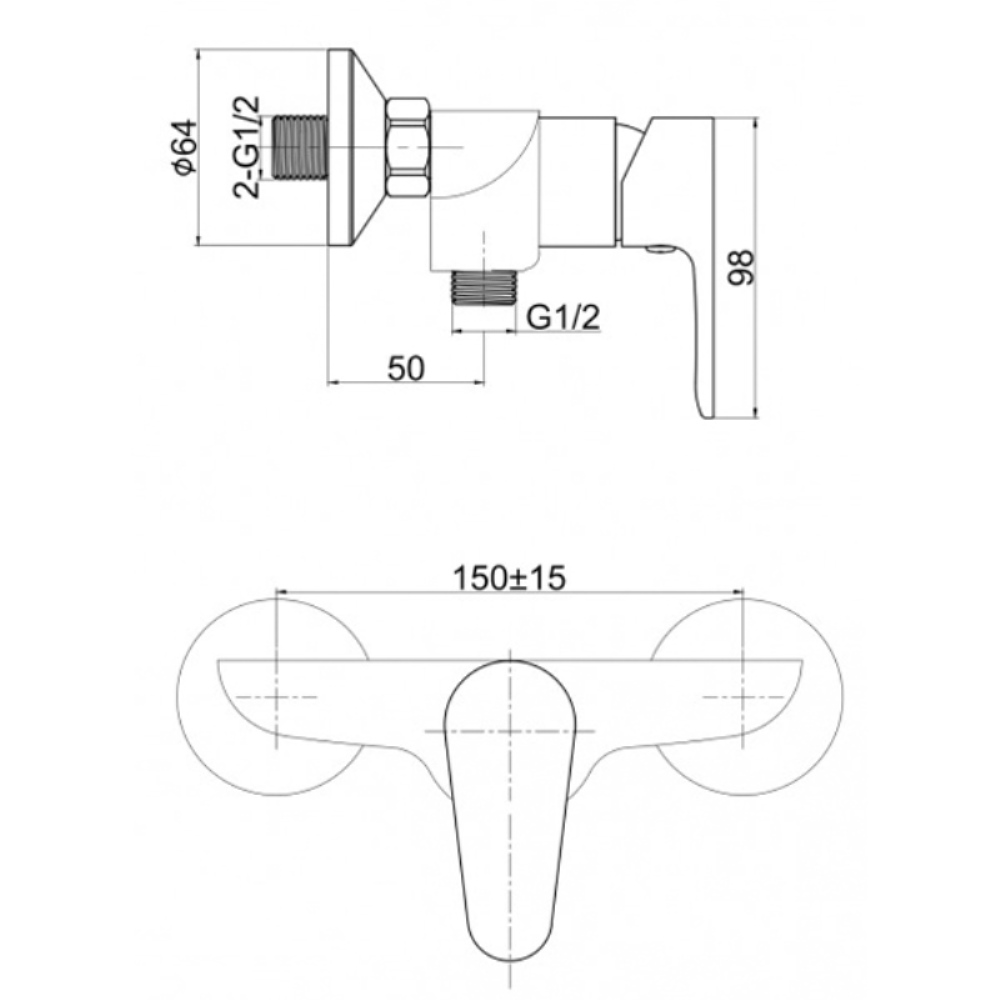 Смеситель для душа Cersanit Cersania Хром глянцевый 63032 Смеситель для душа Cersanit Cersania Хром глянцевый 63032 — изображение 4