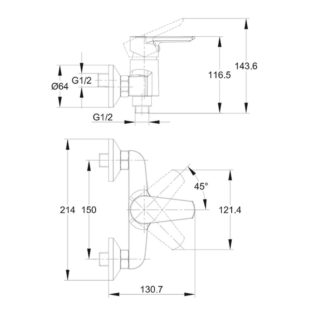 Смеситель для душа Cersanit Vero Хром глянцевый 64510 Смеситель для душа Cersanit Vero Хром глянцевый 64510 — изображение 3