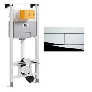 Инсталляция Oli Eco mechanic для скрытого монтажа унитаза с кнопкой Slim Хром глянцевый 879236mSL00