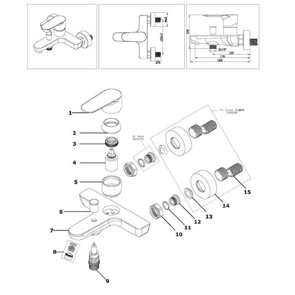 Смеситель для ванны Azario Leya Хром глянцевый AZ-15920501 Смеситель для ванны Azario Leya Хром глянцевый AZ-15920501 — изображение 3