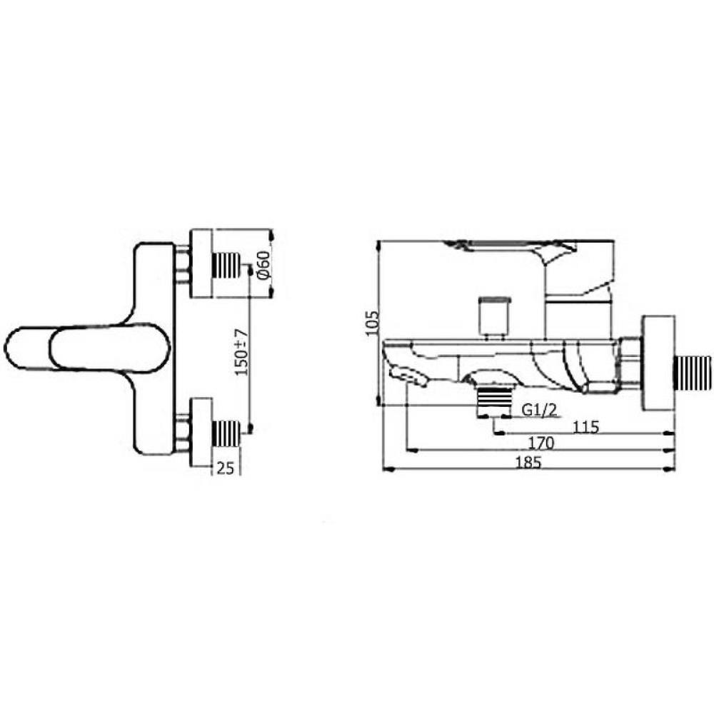 Смеситель для ванны Azario Leya Хром глянцевый AZ-15920501 Смеситель для ванны Azario Leya Хром глянцевый AZ-15920501 — изображение 4