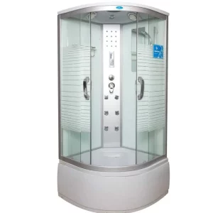 Душевая кабина Водный мир 100х100, Хром / Матовое, Высокий поддон