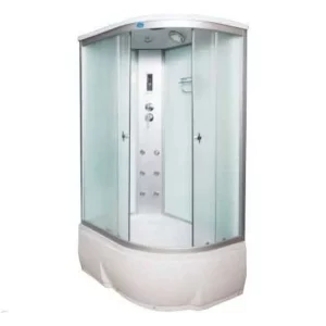 Душевая кабина Водный мир 120х80, Хром / Матовое, Высокий поддон левая