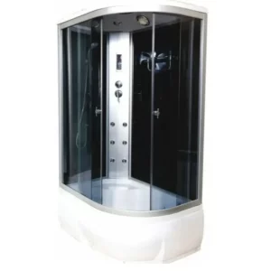 Душевая кабина Водный мир 120х80, Хром / Тонированное, Высокий поддон левая