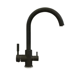 Смеситель для кухни Polygran Элара Дуо с каналом для питьевой воды 627666 Черный матовый