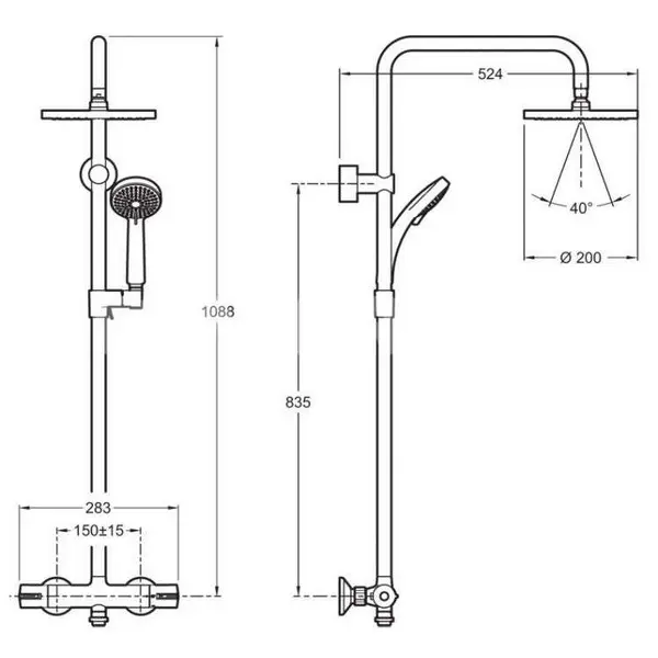 Душевая система Jacob Delafon July с термостатом E45716-CP Душевая система Jacob Delafon July с термостатом E45716-CP — изображение 2