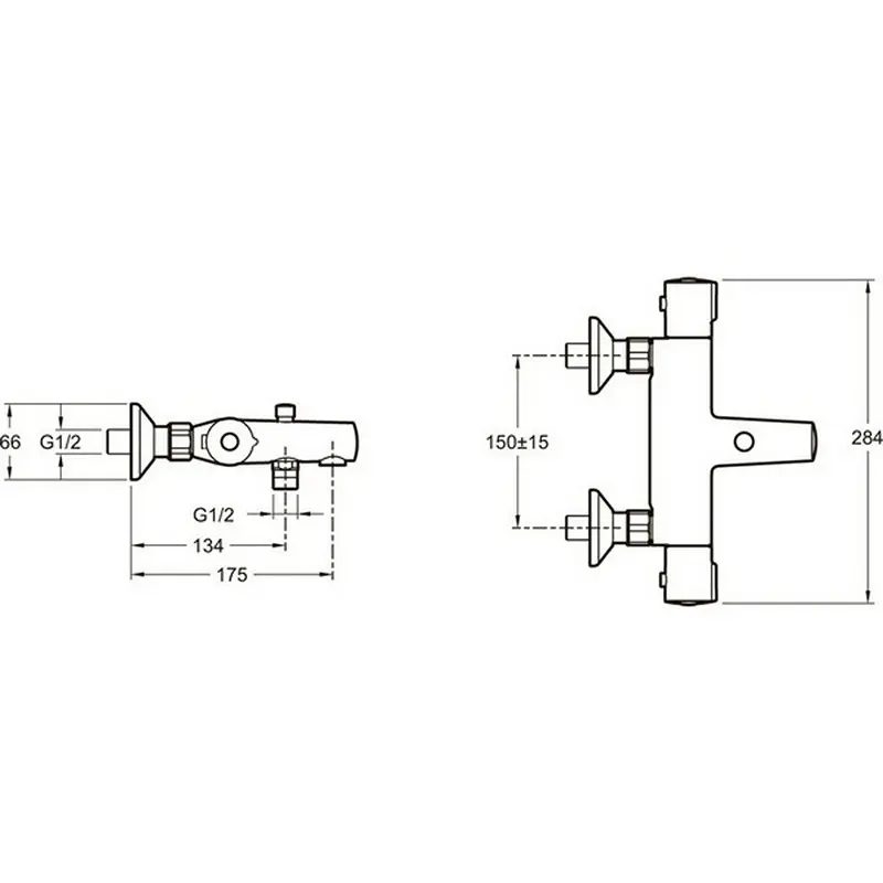 Смеситель для ванны Jacob Delafon July с термостатом E45714-CP Смеситель для ванны Jacob Delafon July с термостатом E45714-CP — изображение 2