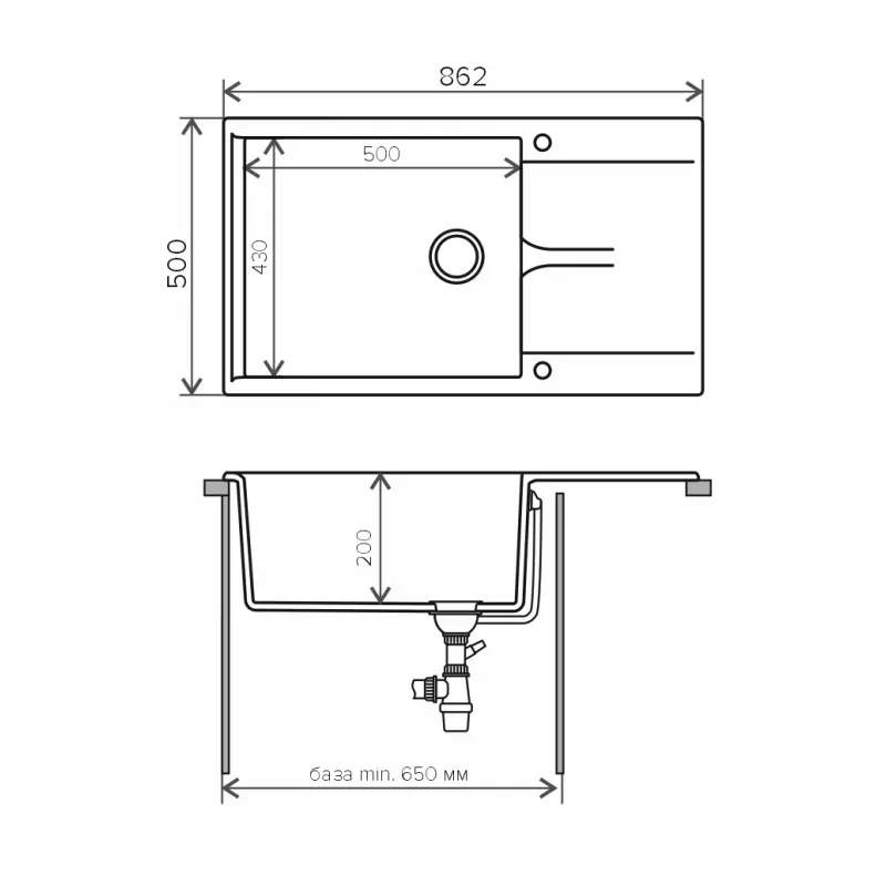 Мойка кухонная Polygran Gals 86,2 444638 Терракот Мойка кухонная Polygran Gals 86,2 444638 Терракот — изображение 2