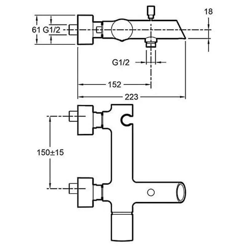 Смеситель для ванны Jacob Delafon Toobi никель E8963-BN Смеситель для ванны Jacob Delafon Toobi никель E8963-BN — изображение 2