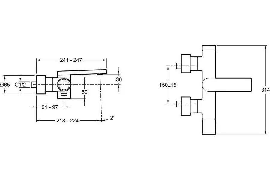 Смеситель для ванны Jacob Delafon Composed E73095-CP Смеситель для ванны Jacob Delafon Composed E73095-CP — изображение 2