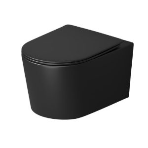 Унитаз подвесной Grossman Tornado с крышкой-сиденье Черный матовый GR-4499BMSQ Унитаз подвесной Grossman Tornado с крышкой-сиденье Черный матовый GR-4499BMSQ