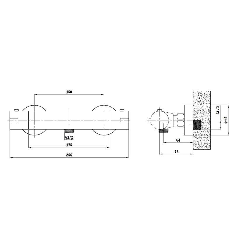 Смеситель для душа Esko Mikros Черный матовый T3080 Black Смеситель для душа Esko Mikros Черный матовый T3080 Black — изображение 2
